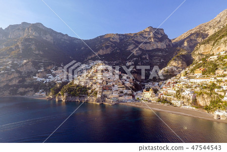View of Positano village along Amalfi Coast in Italy View of Positano village along Amalfi Coast in Italy 47544543