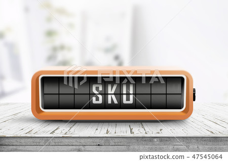 SKU sign and abbreviation for stock keeping unit 47545064