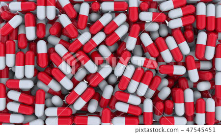 Multiple drug capsules or pills. 3D rendering 47545451