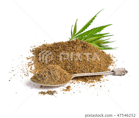 Hemp seed meal. Isolated on white background 47546252