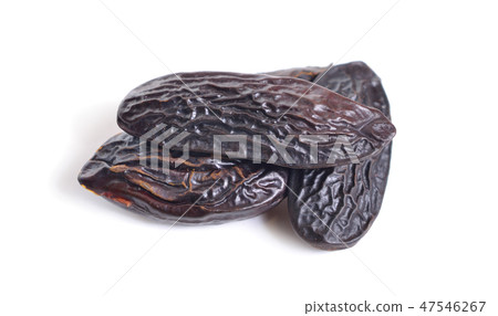 Dried tonka beans isolated on white background 47546267