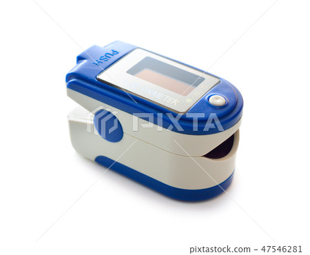 Portable Pulse oximeter isolated on white 47546281