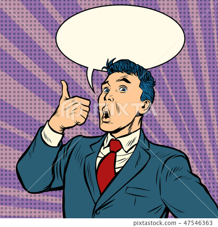 businessman surprise finger up gesture businessman surprise finger up gesture 47546363