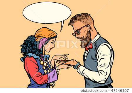 Gypsy palmist and hipster Gypsy palmist and hipster 47546397