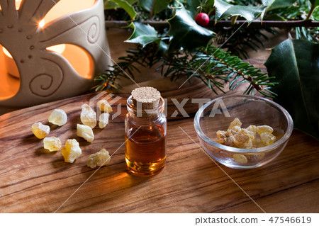 A bottle of frankincense essential oil A bottle of frankincense essential oil 47546619