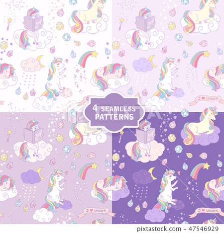 Hand drawn seamless vector pattern with cute... - Stock Illustration ...