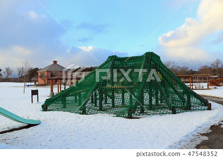 Winter's Koiwai farm Makiba Park, Iwateyama net (play equipment) 47548352