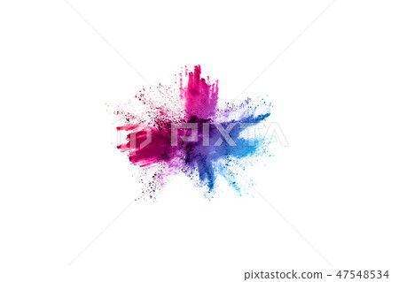 Colorful powder explosion on white background. 47548534