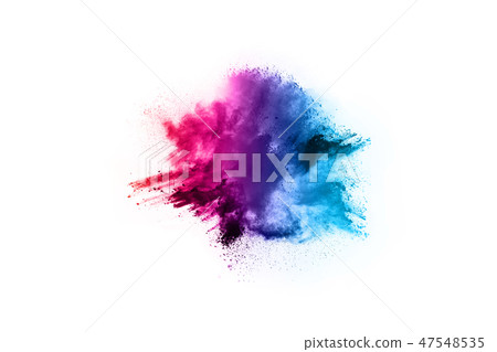 Colorful powder explosion on white background. 47548535