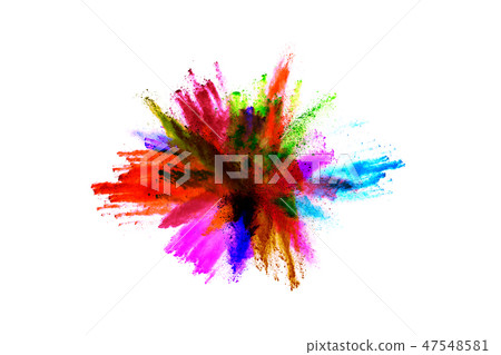 Colorful powder explosion on white background. 47548581