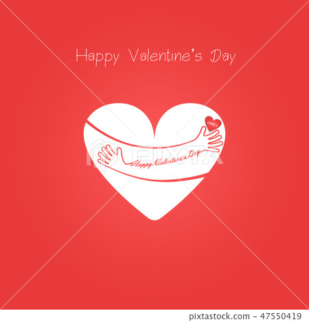 Red heart & hand embrace.Valentines romantic 47550419