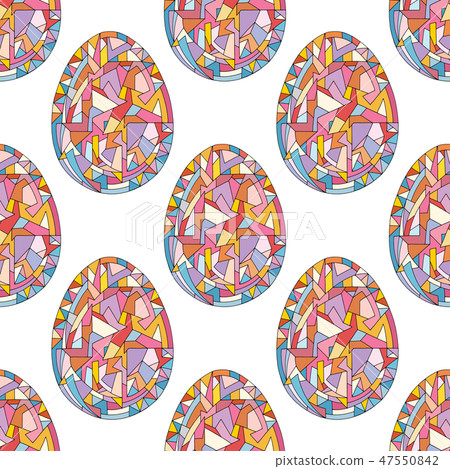 Easter eggs vector seamless pattern. Hand drawn 47550842
