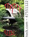 Red bridge in the Japanese garden 47551122