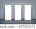 Three blank roll up banner posters display 47551571
