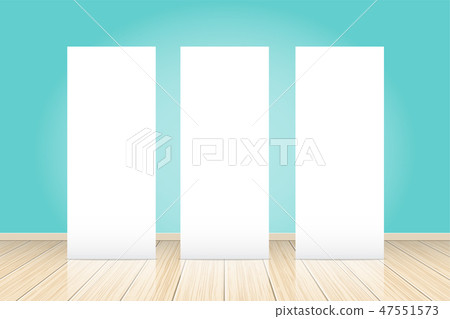 Three blank roll up banner posters display 47551573