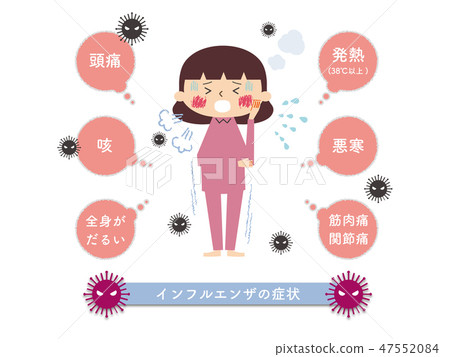 解釋流感症狀的插圖 47552084