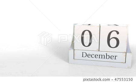 December 6 date on retro blocks calendar, 3D rendering December 6 date on retro blocks calendar, 3D rendering 47553150