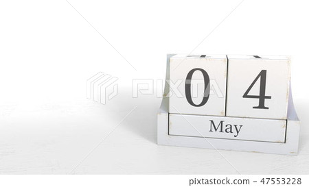 May 4 date on wooden blocks calendar. 3D rendering May 4 date on wooden blocks calendar. 3D rendering 47553228
