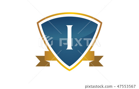 Shield Ribbon Letter I - Stock Illustration [47553567] - PIXTA