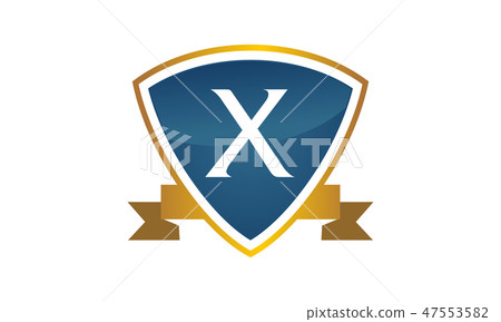 Shield Ribbon Letter X 47553582