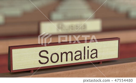 Somalia name sign among different countries plaques at international organization. 3D rendering Somalia name sign among different countries plaques at international organization. 3D rendering 47554480