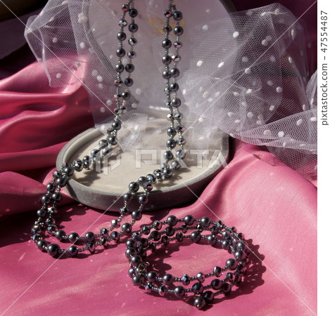 Double bead necklace & bracelet (handmade) Double bead necklace & bracelet (handmade) 47554487