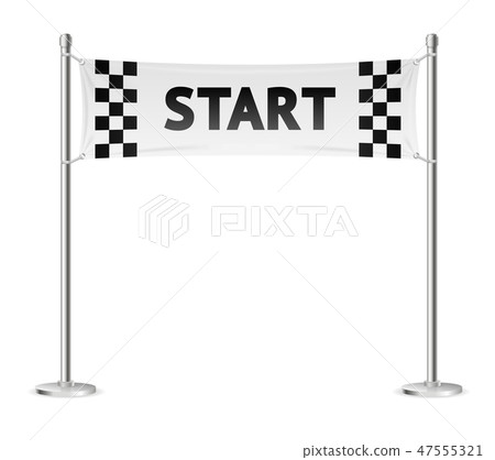 Realistic 3d Detailed Racing Start Line. Vector Realistic 3d Detailed Racing Start Line. Vector 47555321