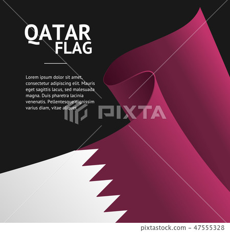 Realistic 3d Detailed Qatar Flag Banner Background. Vector 47555328