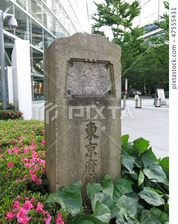 Stone monument of the Tokyo prefectural government building remaining in Tokyo International Forum Stone monument of the Tokyo prefectural government building remaining in Tokyo International Forum 47555431