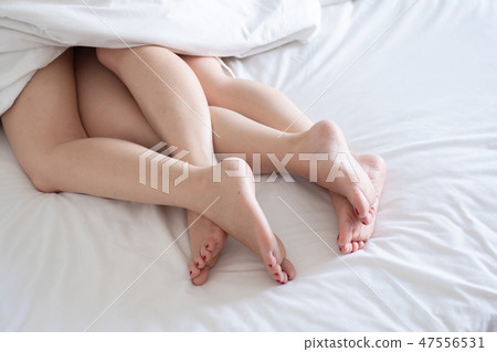 Lesbian, couple concept. two women are sleeping Lesbian, couple concept. two women are sleeping 47556531