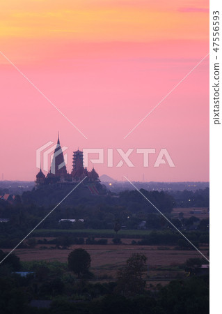 Wat Tham Sua (Tiger Cave Temple) view in morning Wat Tham Sua (Tiger Cave Temple) view in morning 47556593