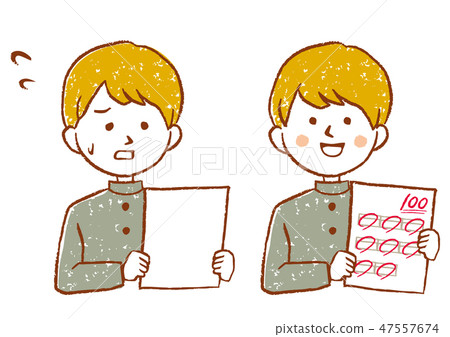 Test results male students hand-drawn wind 47557674
