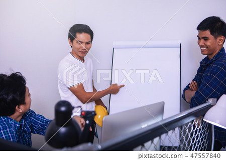 Business meetings of real estate brokers and engineering team to 47557840