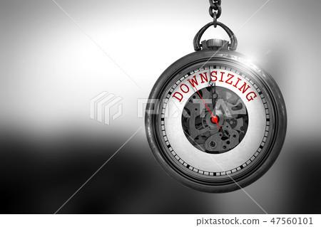 Downsizing on Pocket Watch. Economy Concept. 3D. 47560101