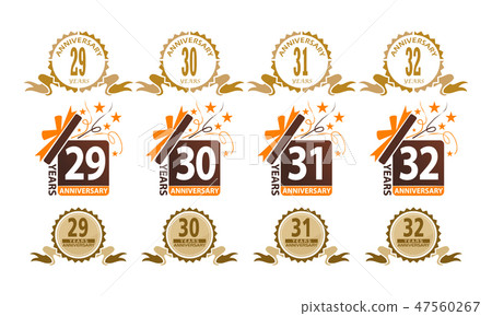 Ribbon Anniversary Template Set 47560267