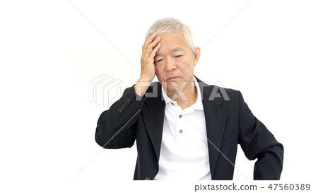 asian senior businessman worry and stress 47560389
