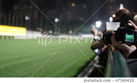 Horse race course edge cheering, legal gamble game 47560418