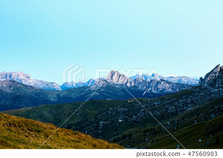 Giau Pass mountains at daylight 47560983