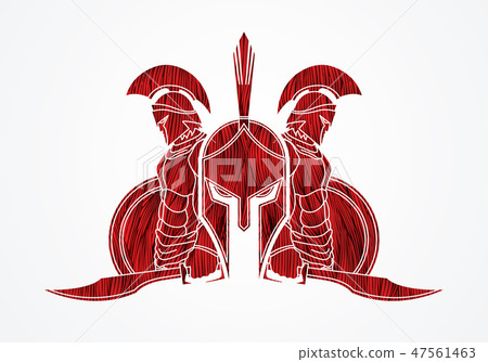 Group of Spartan warrior pose graphic vector. Group of Spartan warrior pose graphic vector. 47561463