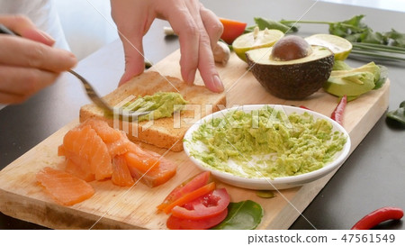 avocado. concept of healthy eating and healthy lifestyle. cooking avocado sandwiches. 47561549
