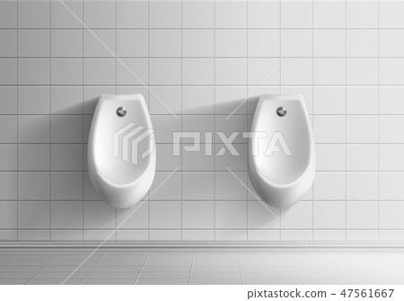 Urinals in mens public toilet realistic vector Urinals in mens public toilet realistic vector 47561667