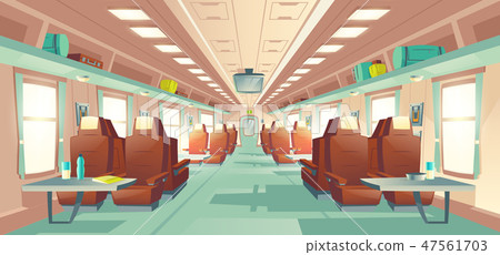 Passenger train wagon interior cartoon vector - Stock Illustration  [47561703] - PIXTA