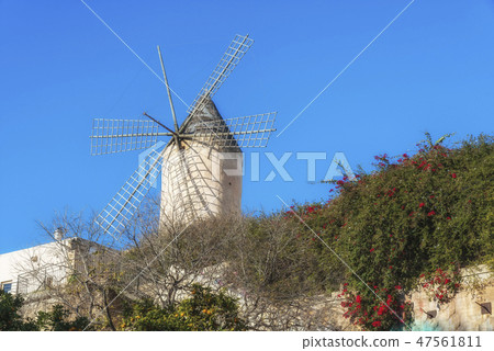 Ancient windmills in Palma de Mallorca Ancient windmills in Palma de Mallorca 47561811