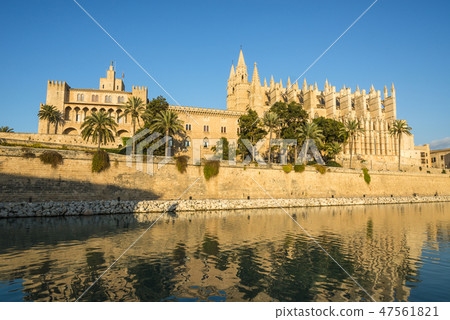 Reflection of ancient Cathedral de Santa Maria 47561821