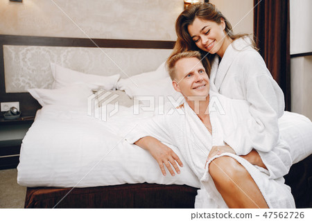 Couple in a hotel Couple in a hotel 47562726