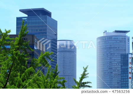 Buildings around Nagoya Station seen from Nagoya-shi Sakura-dori 47563256