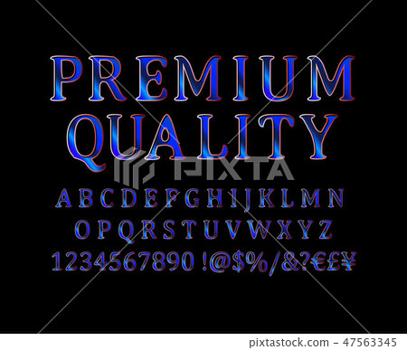 Premium quality gold font Premium quality gold font 47563345