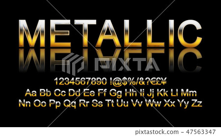 Metallic gold font. 47563347