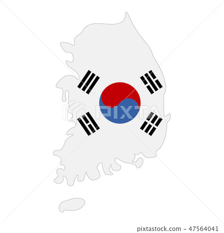 map of South Korea - flag - Stock Illustration [47564041] - PIXTA