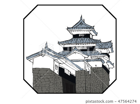 Illustration Shirakawa Komine Castle 100 Great castle Illustration Shirakawa Komine Castle 100 Great castle 47564274